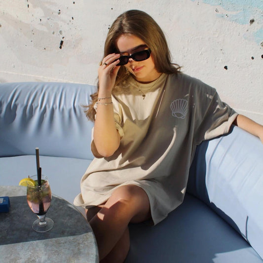 ''Coconut'' Beige T-Shirt Dress