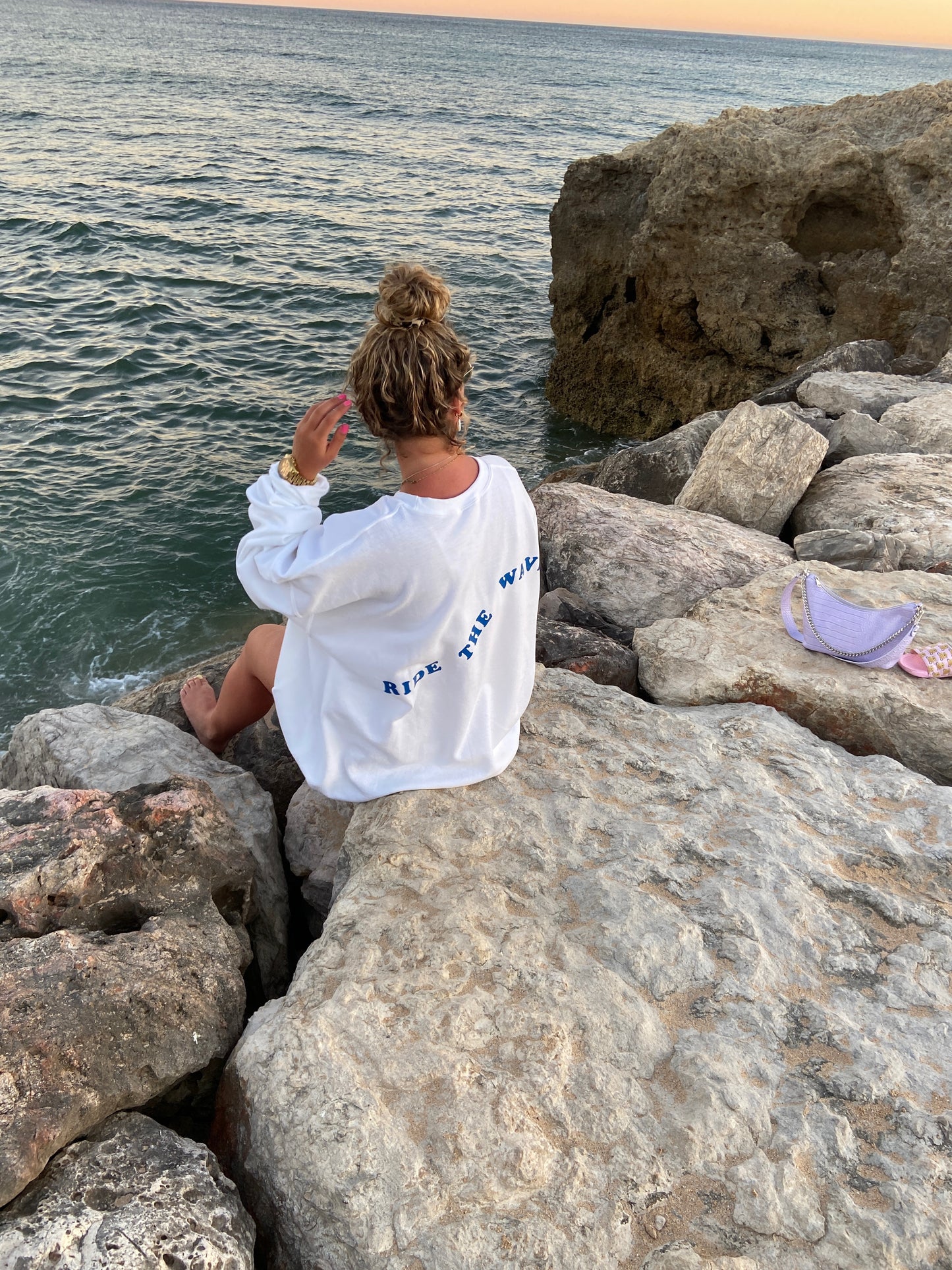 ''Ride The Wave'' White Sweater Dress