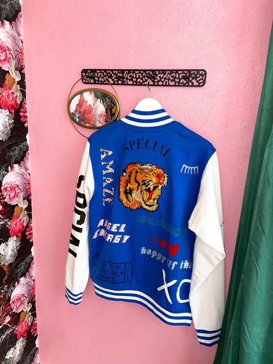 SOLD OUT ''Amaze'' Cobalt Blue Baseball Jacket