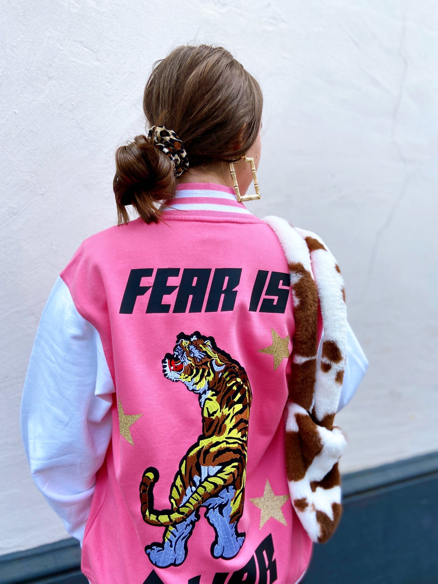 SOLD OUT ''Fear Is A Liar'' Pink Baseball Jacket