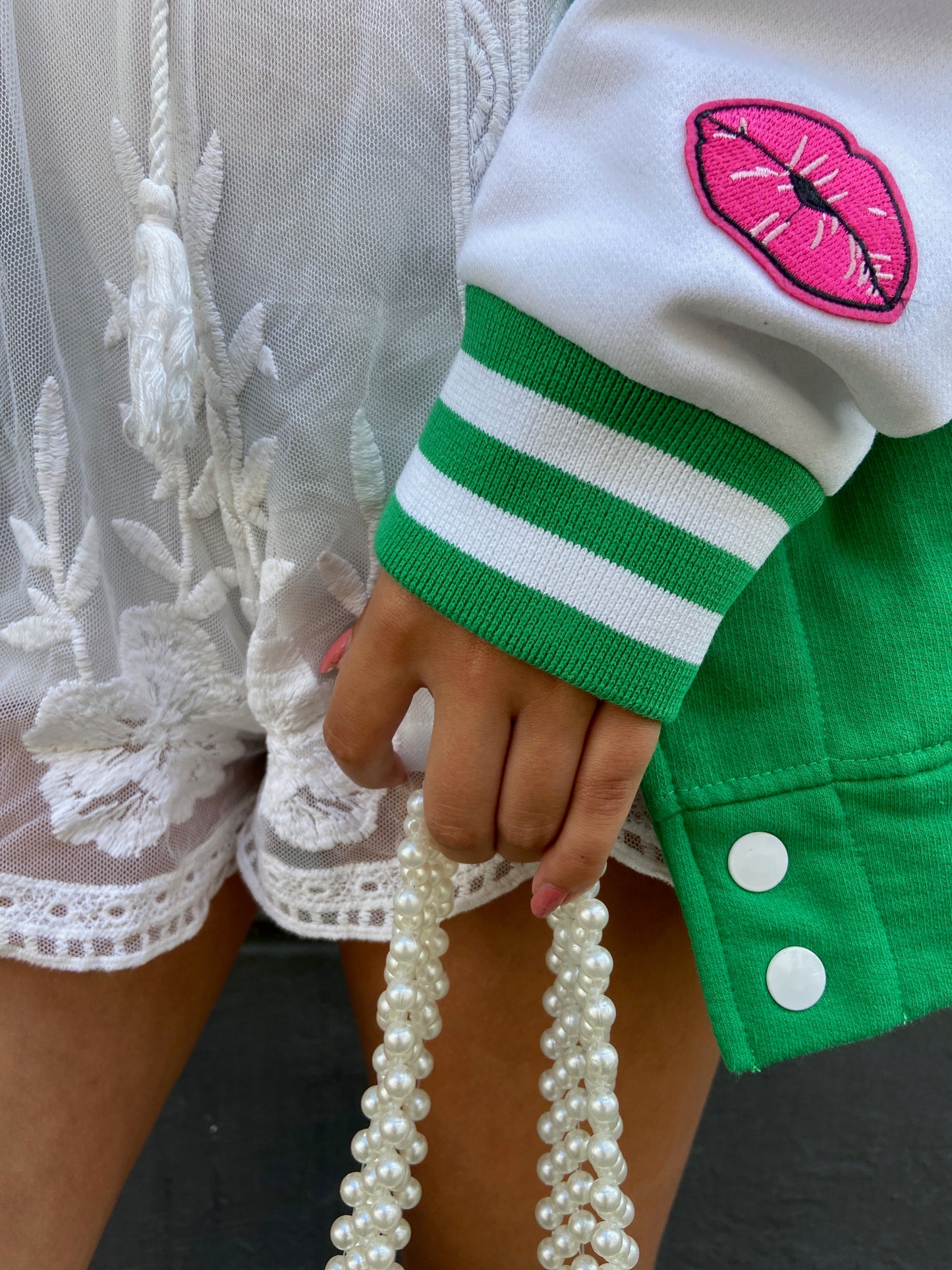 SOLD OUT ''Girl Power'' Green Baseball Jackets