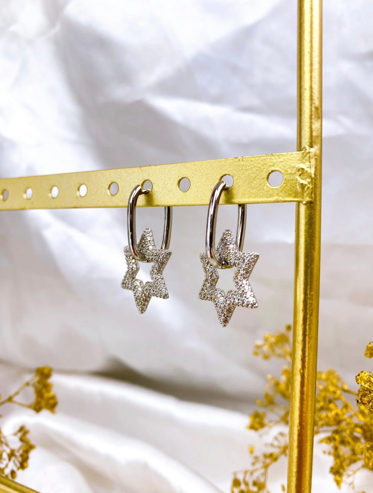 ''Glitter Stars'' Zilver Earrings