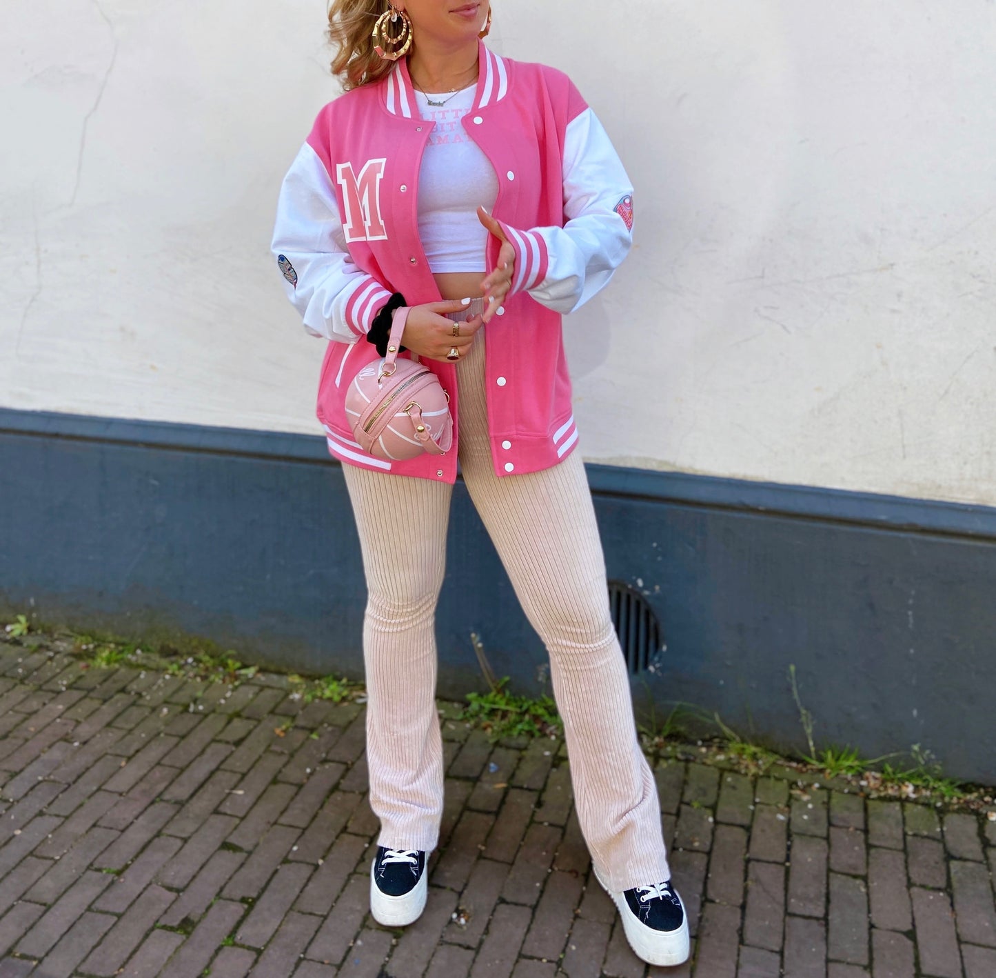 SOLD OUT ''No Time For Bullshit'' Pink Baseball Jacket