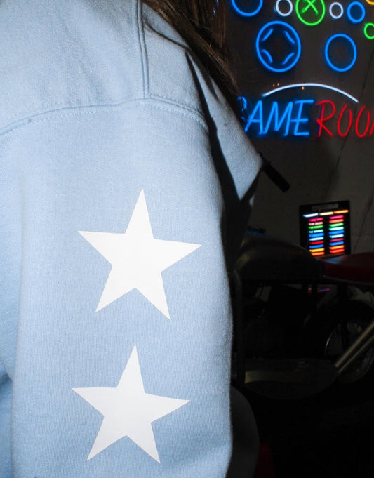 ''White Stars'' Light Blue Sweater