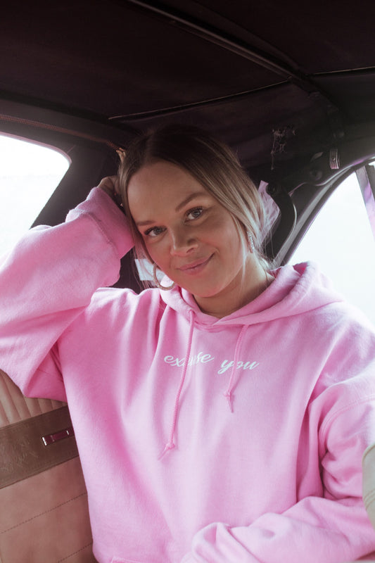 ''Excuse You'' Pink Hoodie