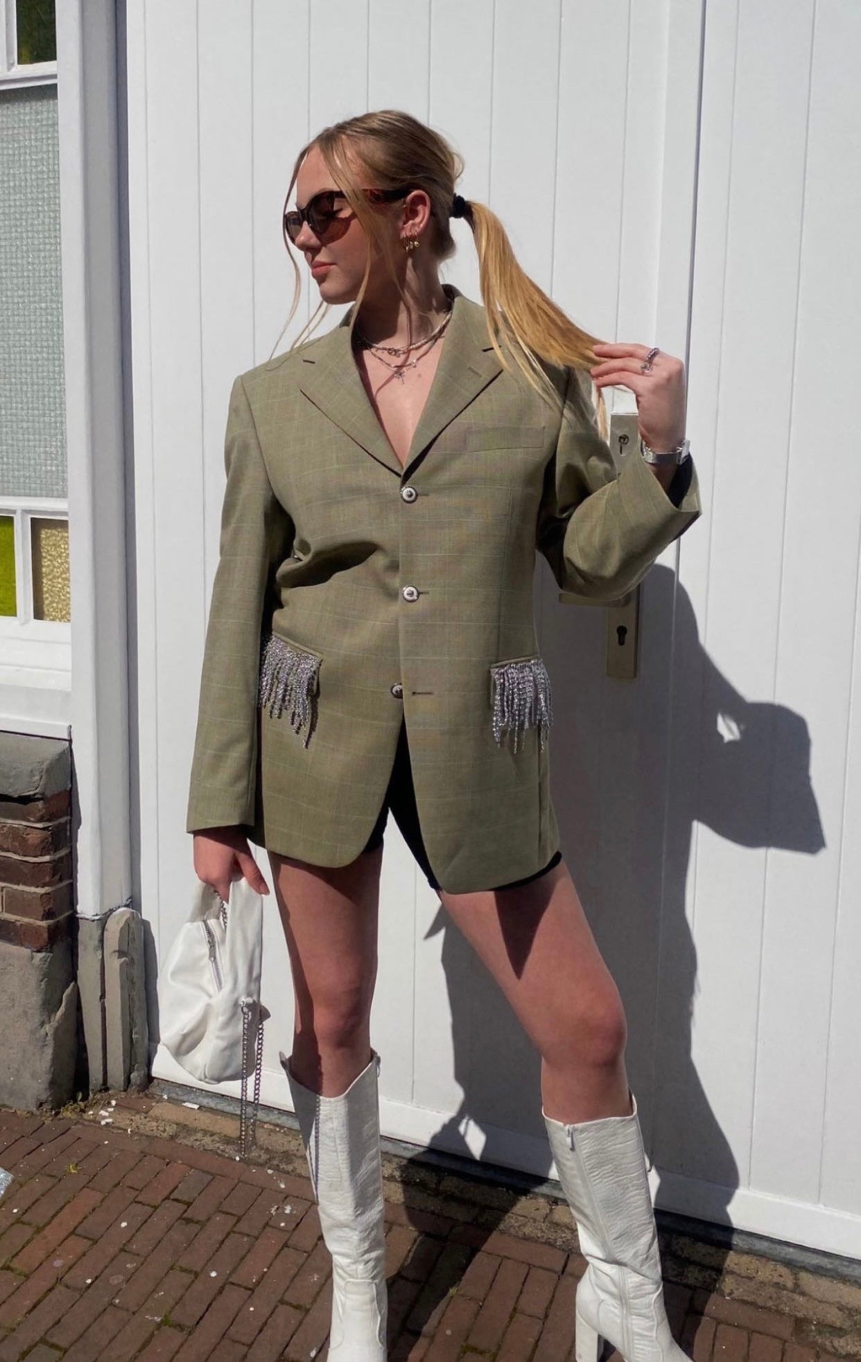 SOLD OUT! ''Glitter Heart'' Green Vintage Blazer