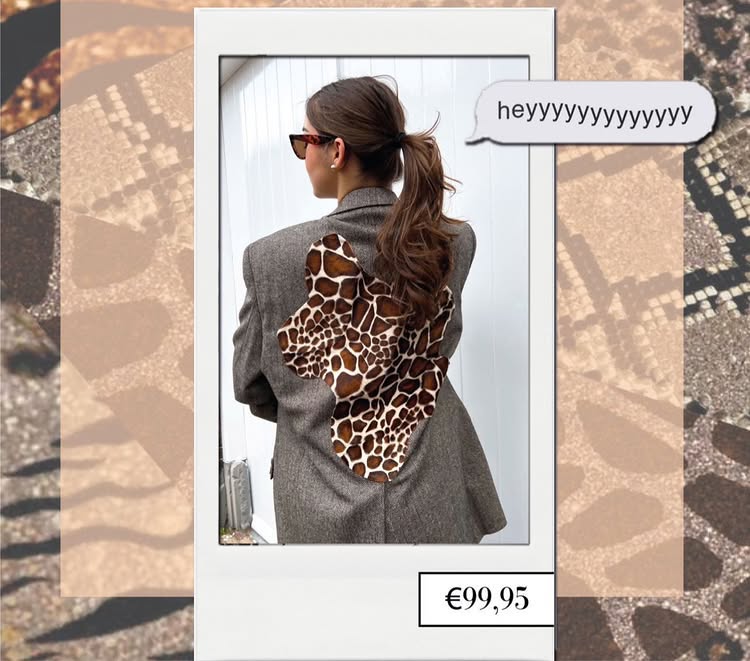 SOLD OUT! ''Animal Printed'' Beige Brown Vintage Blazer