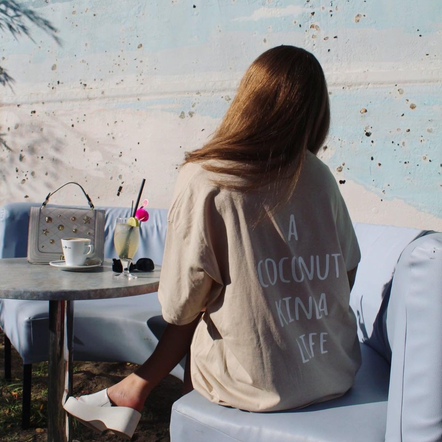 ''Coconut'' Beige T-Shirt Dress