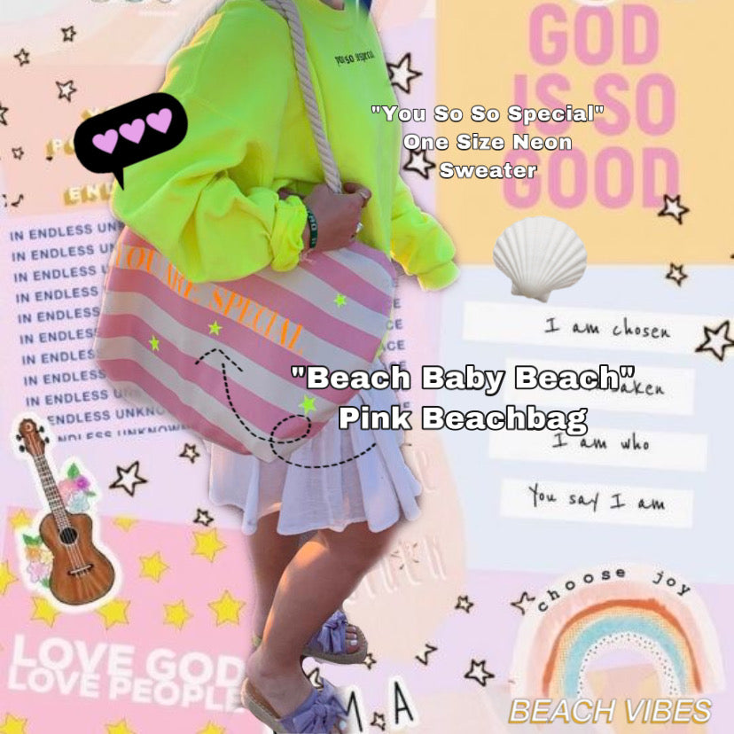 ''You So So Special'' Neon Yellow Oversized Sweater