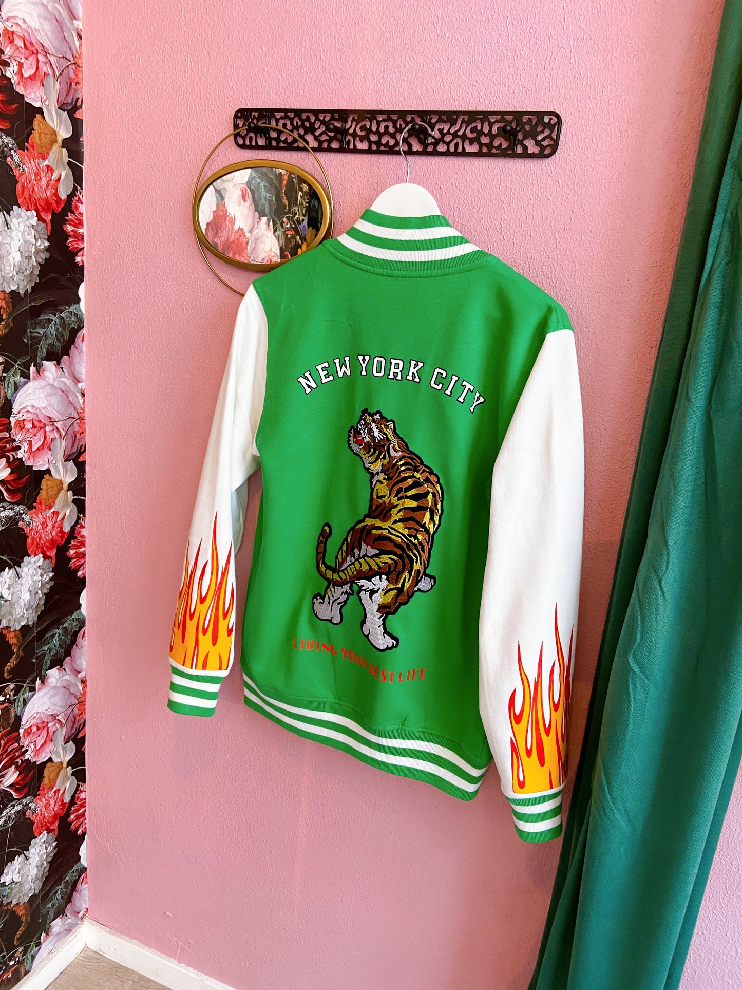 SOLD OUT ''New York City'' Green Baseball Jacket