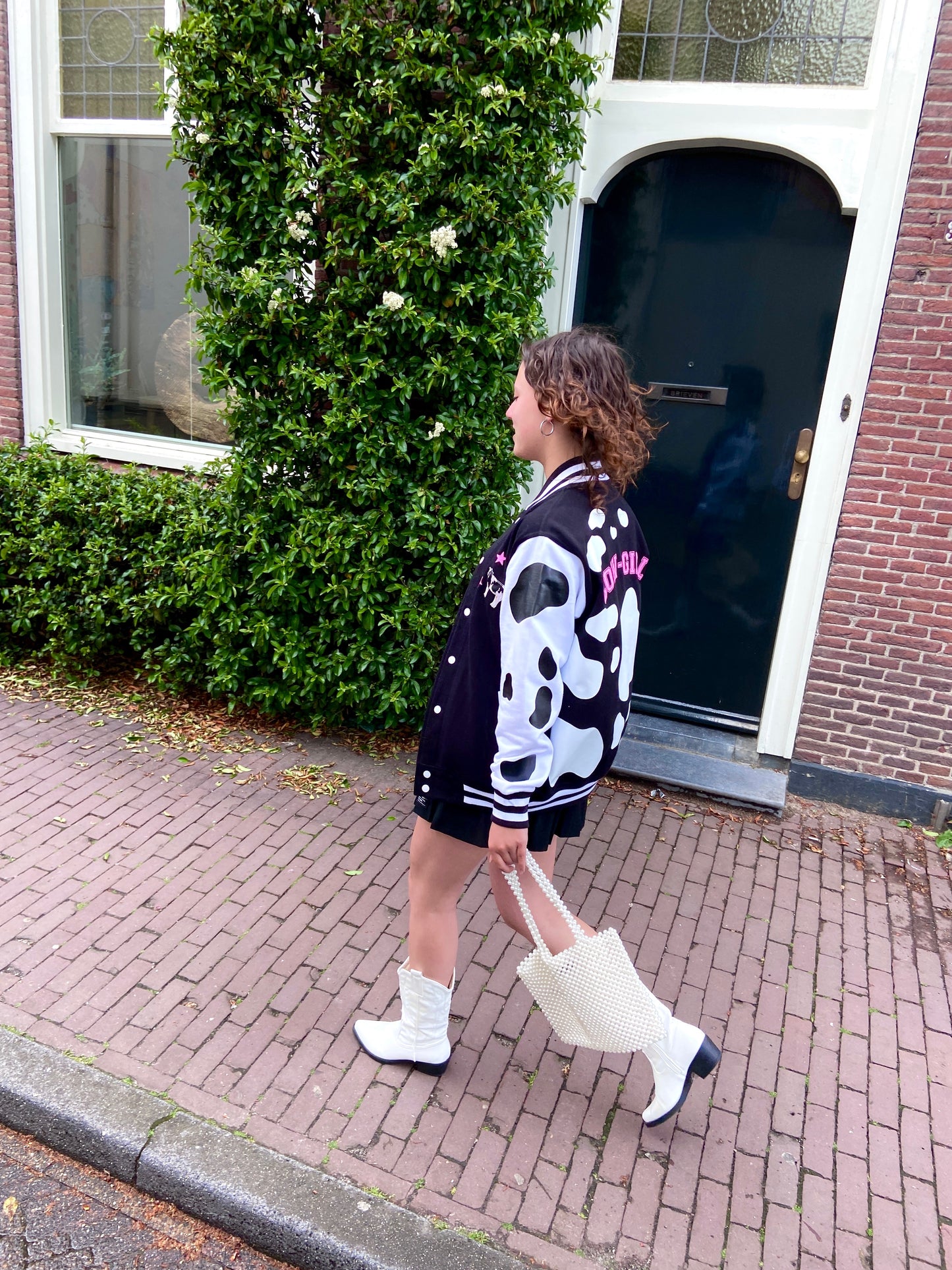 SOLD OUT ''Cow Girl'' Black Baseball Jacket