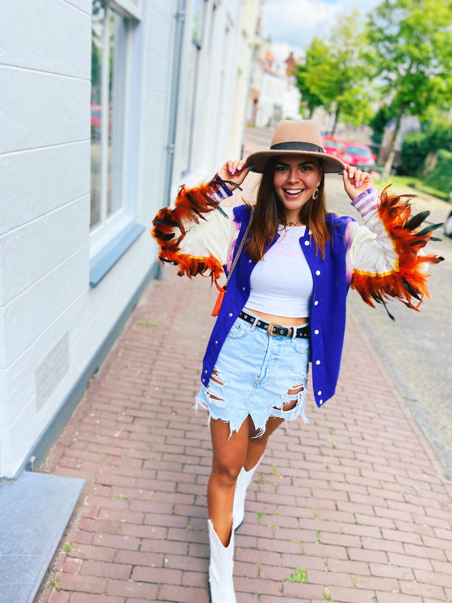 SOLD OUT ''Feather Ibiza'' Purple Baseball Jacket