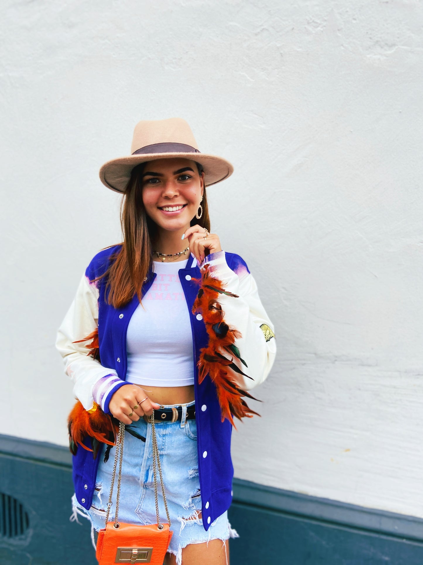 SOLD OUT ''Feather Ibiza'' Purple Baseball Jacket