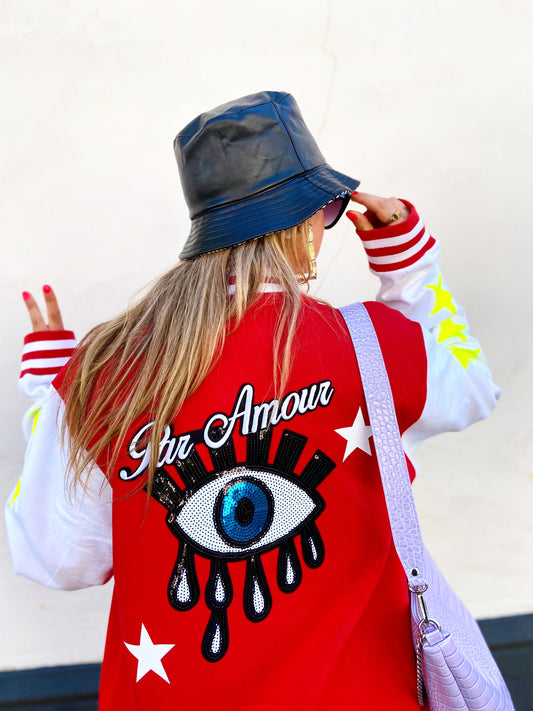 SOLD OUT ''Par Amour'' Red Baseball Jacket