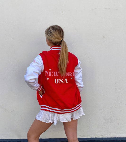 SOLD OUT! ''New York USA'' Red Baseball Jacket