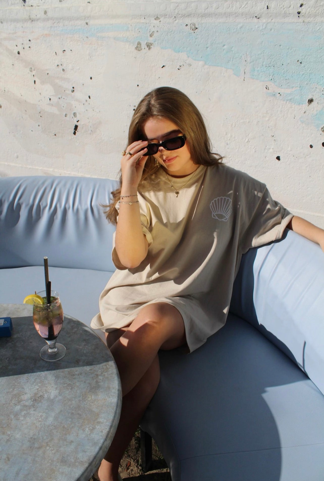 ''Coconut'' Beige T-Shirt Dress