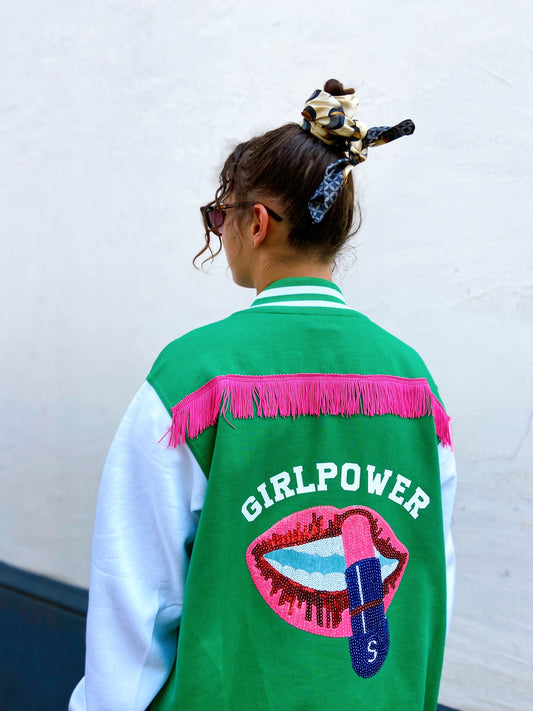 SOLD OUT ''Girl Power'' Green Baseball Jackets