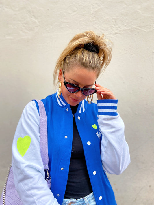 SOLD OUT ''Love'' Cobalt Blue Baseball Jacket