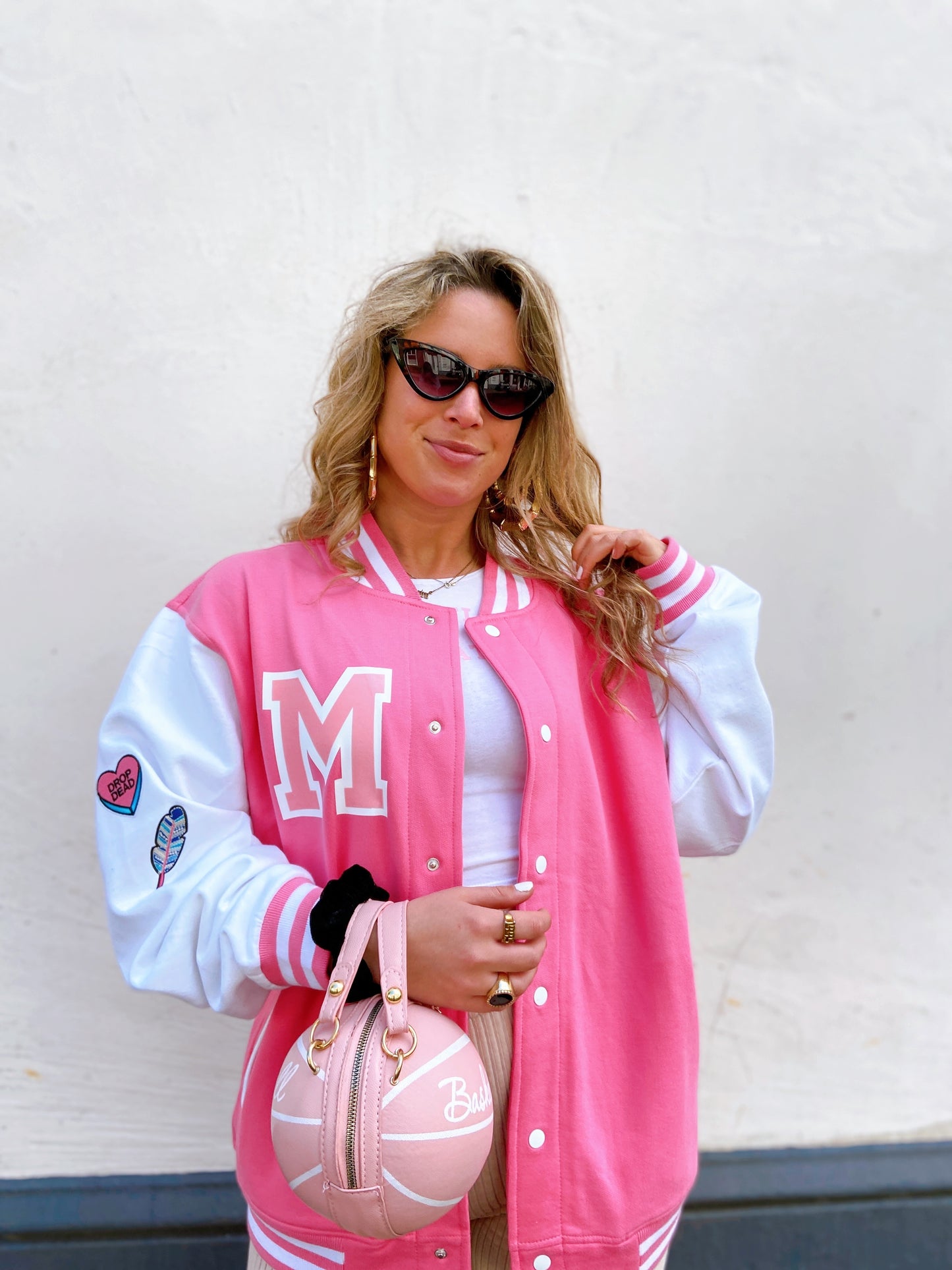 SOLD OUT ''No Time For Bullshit'' Pink Baseball Jacket