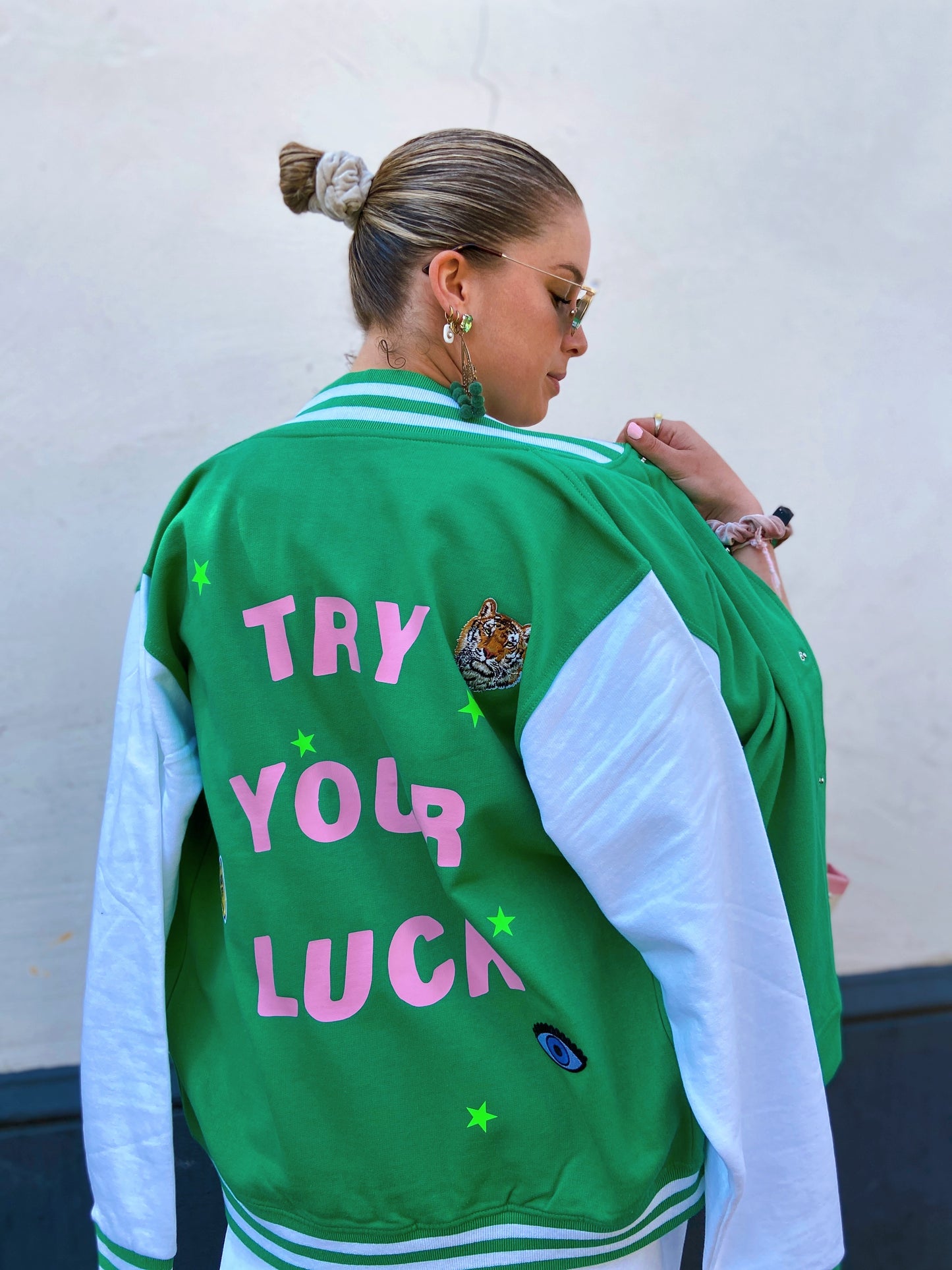 SOLD OUT ''Try Your Luck'' Green Baseball Jacket