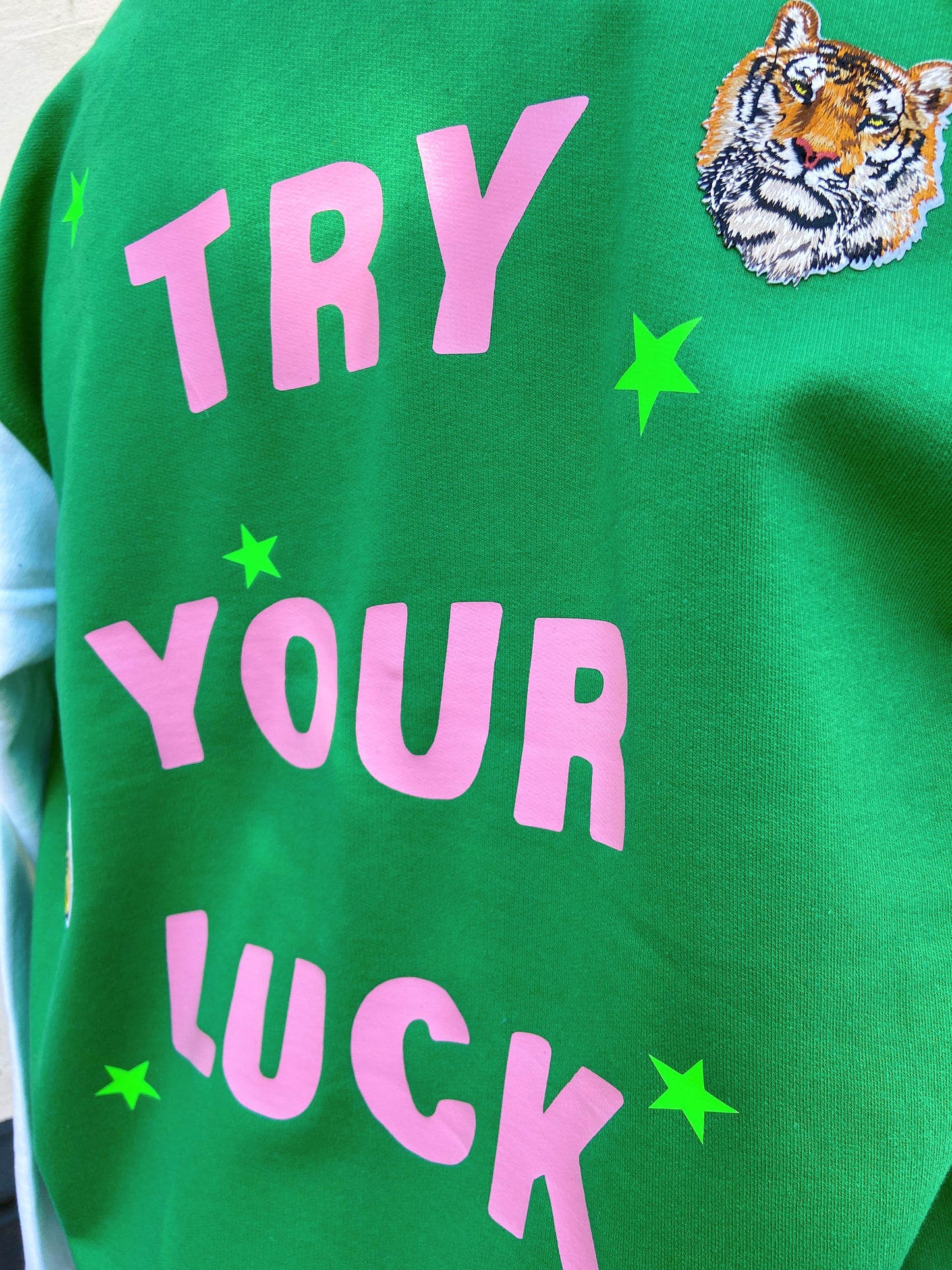 SOLD OUT ''Try Your Luck'' Green Baseball Jacket