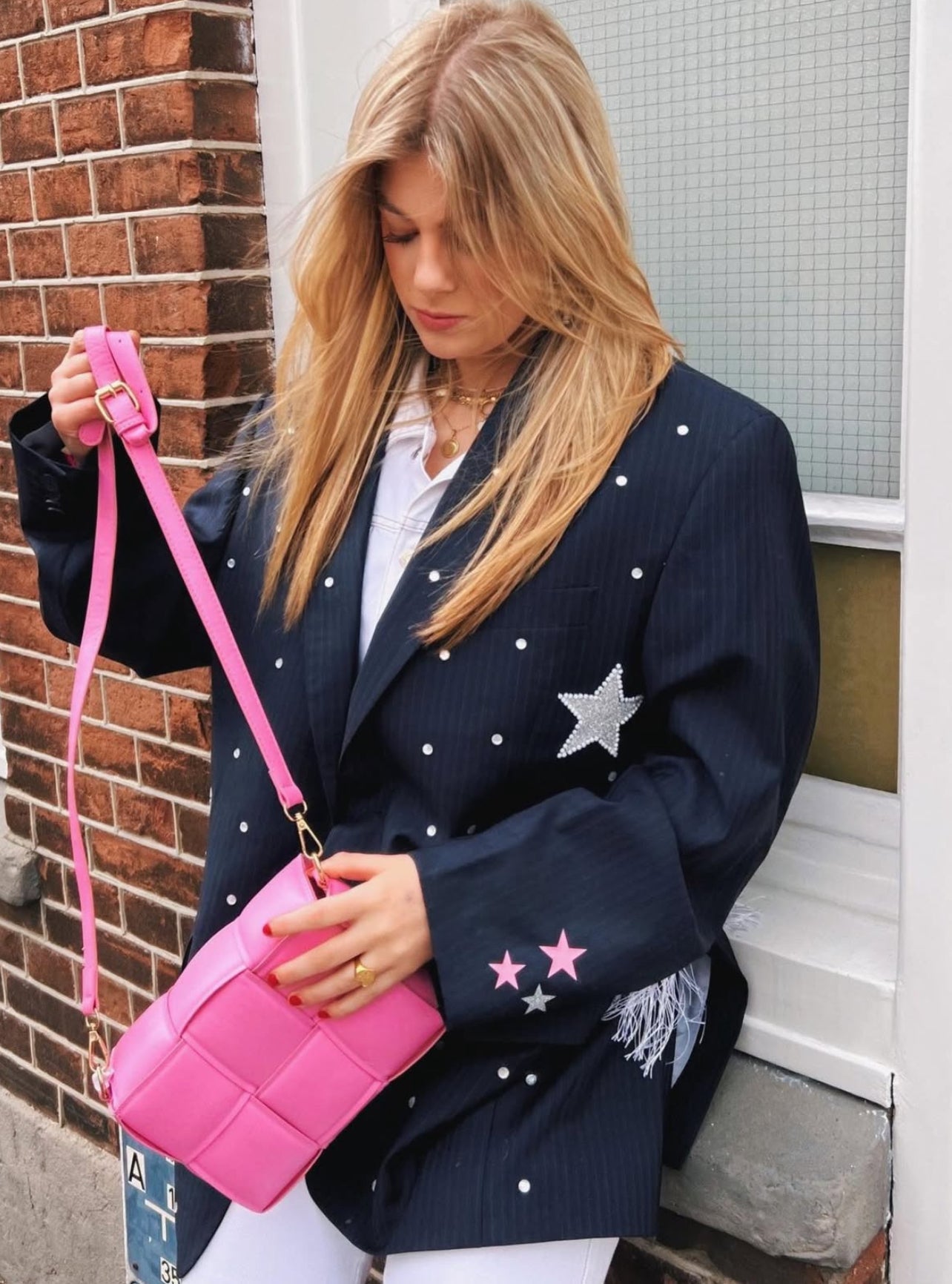 SOLD OUT! ''Coachella'' Navy Striped Vintage Glitter Blazer