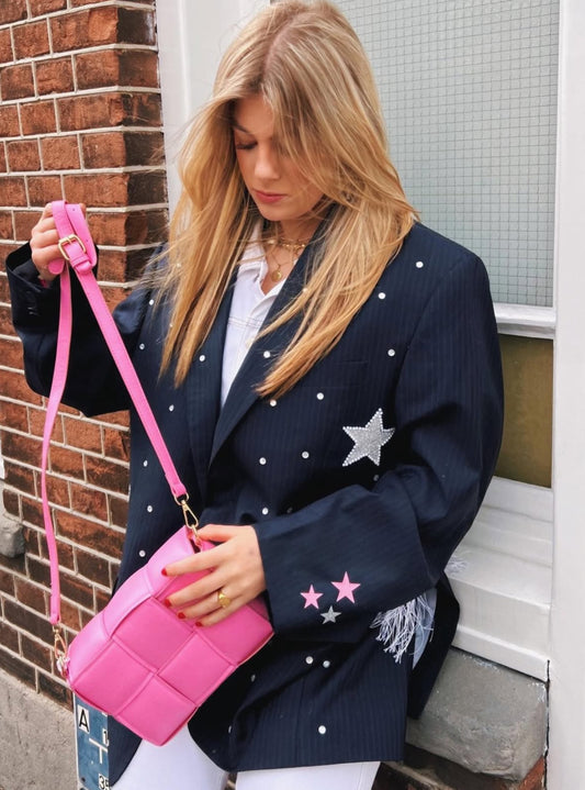 SOLD OUT! ''Coachella'' Navy Striped Vintage Glitter Blazer