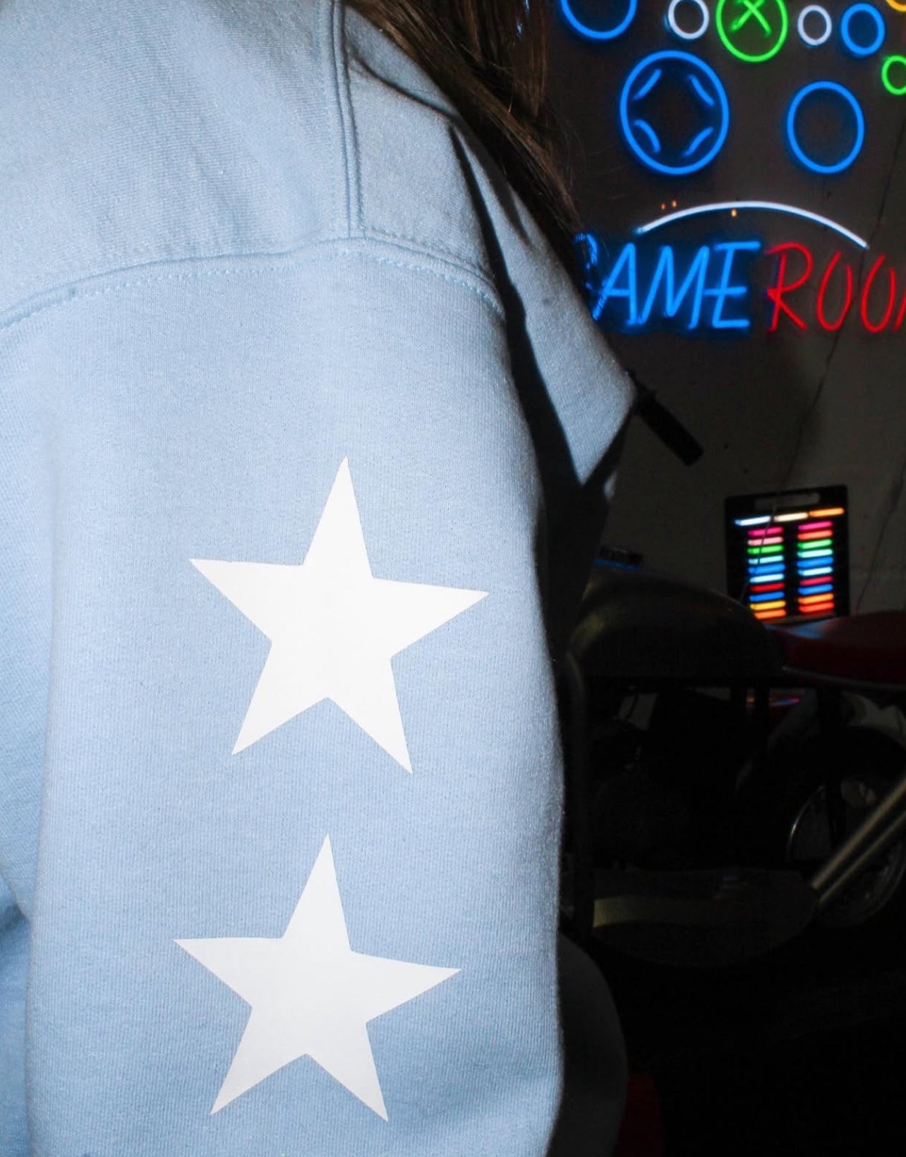 ''White Stars'' Light Blue Sweater