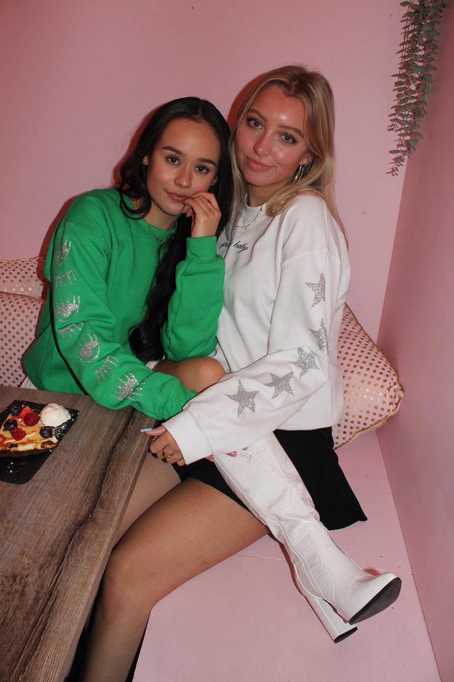 ''Zilver Glitter Stars'' White Sweater