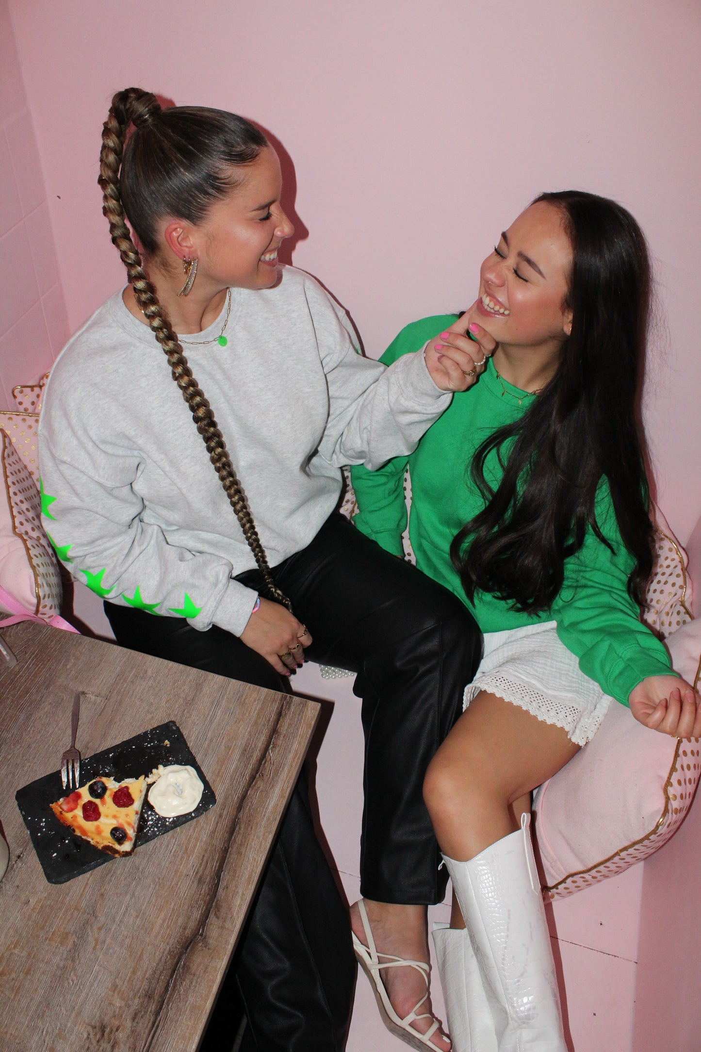 ''Zilver Glitter Eyes'' Green Sweater