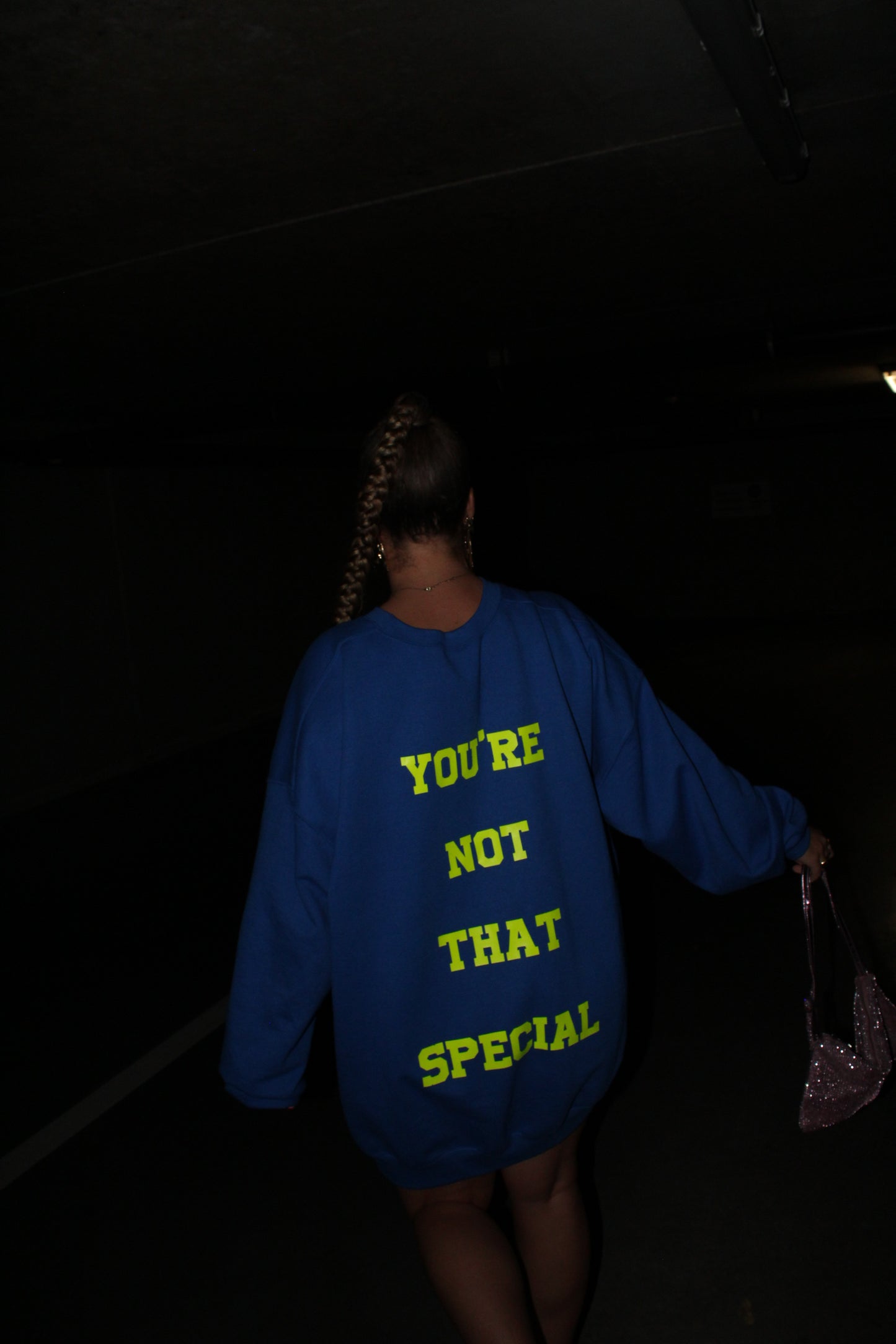 ''You Know Wassup'' Blue Sweater Dress