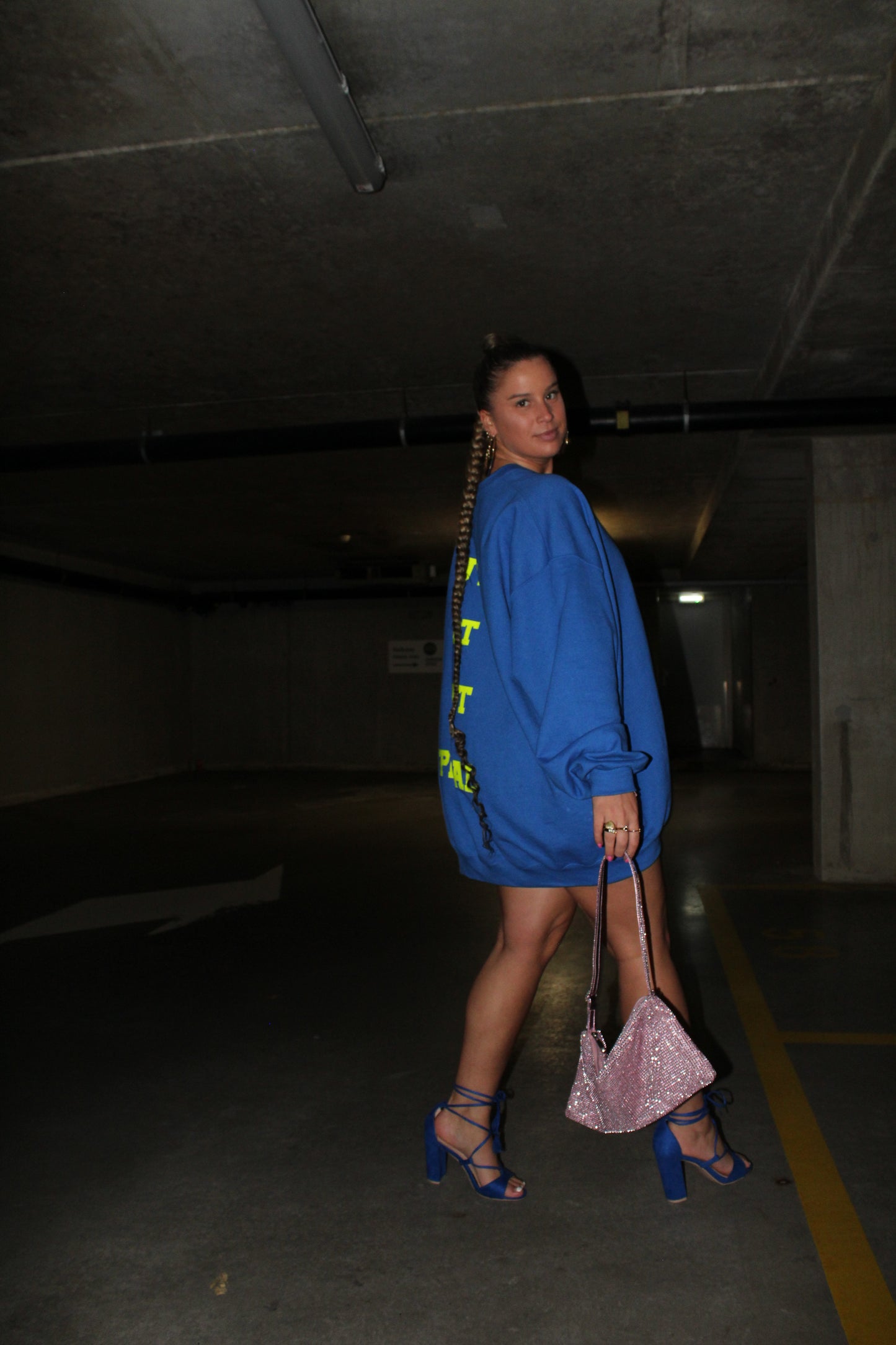 ''You Know Wassup'' Blue Sweater Dress