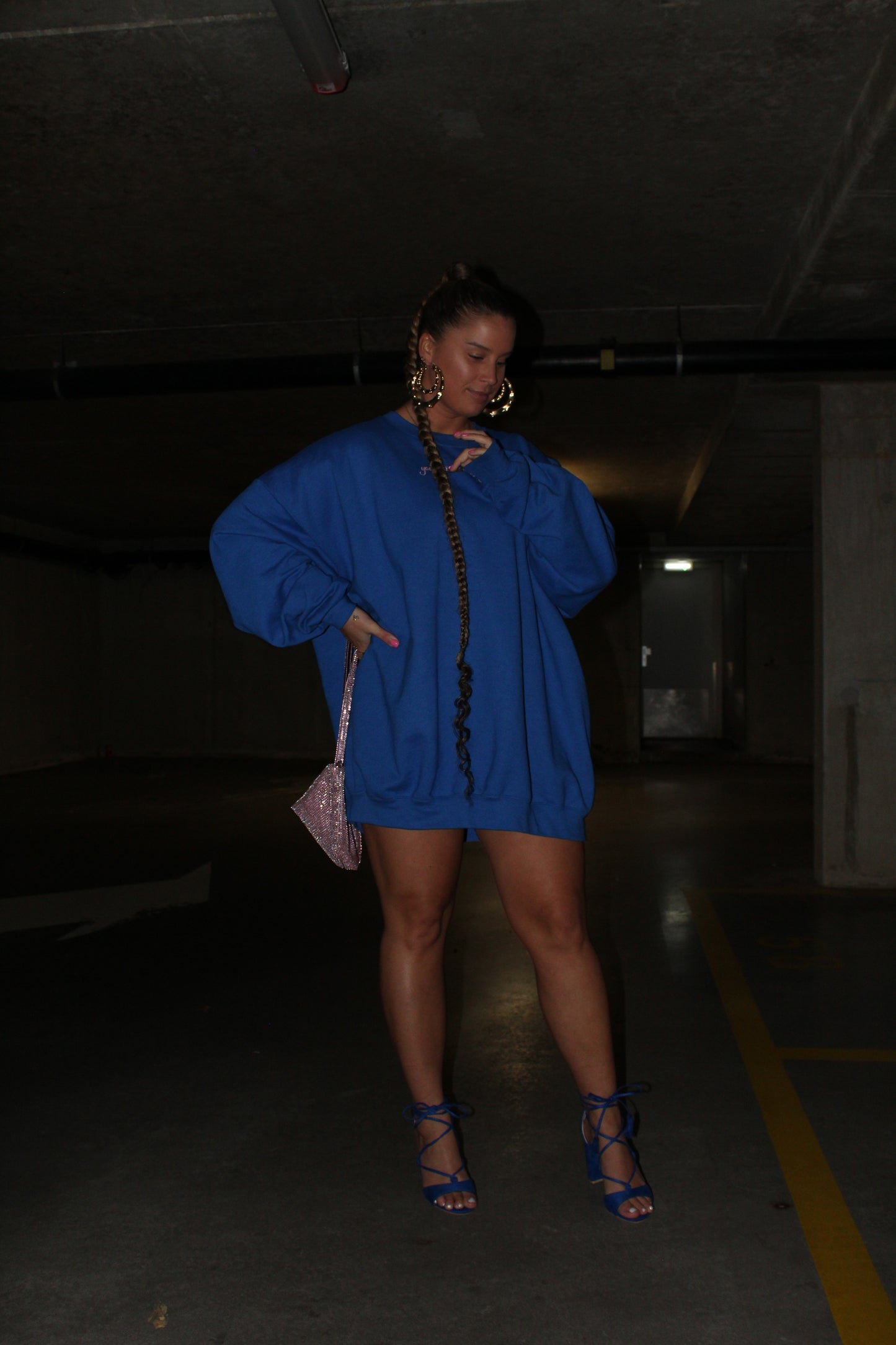 ''You Know Wassup'' Blue Sweater Dress
