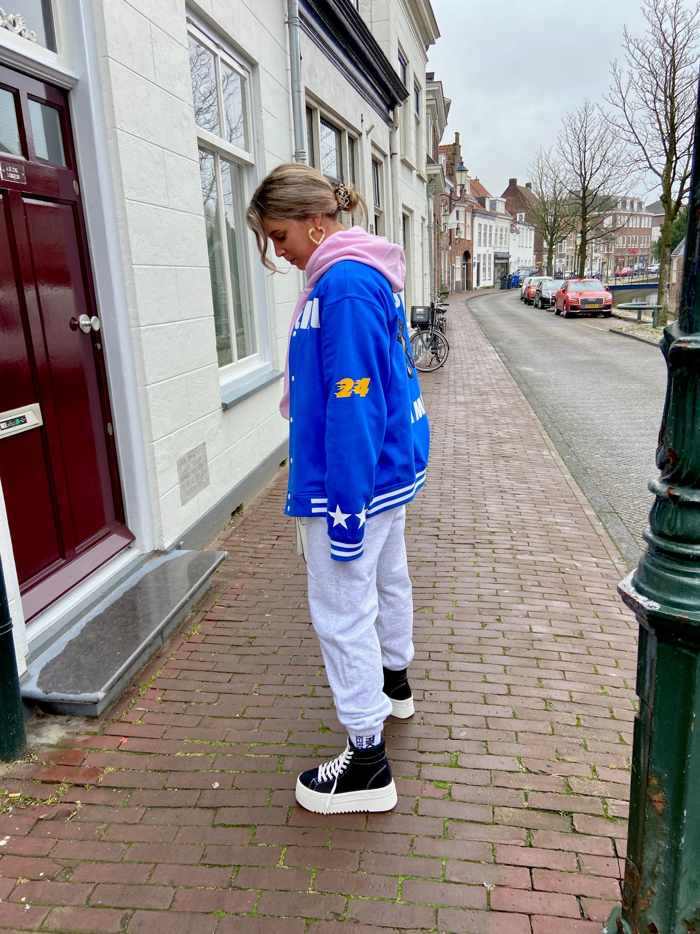 SOLD OUT ''All Eyes On You'' Cobalt Blue Baseball Jacet