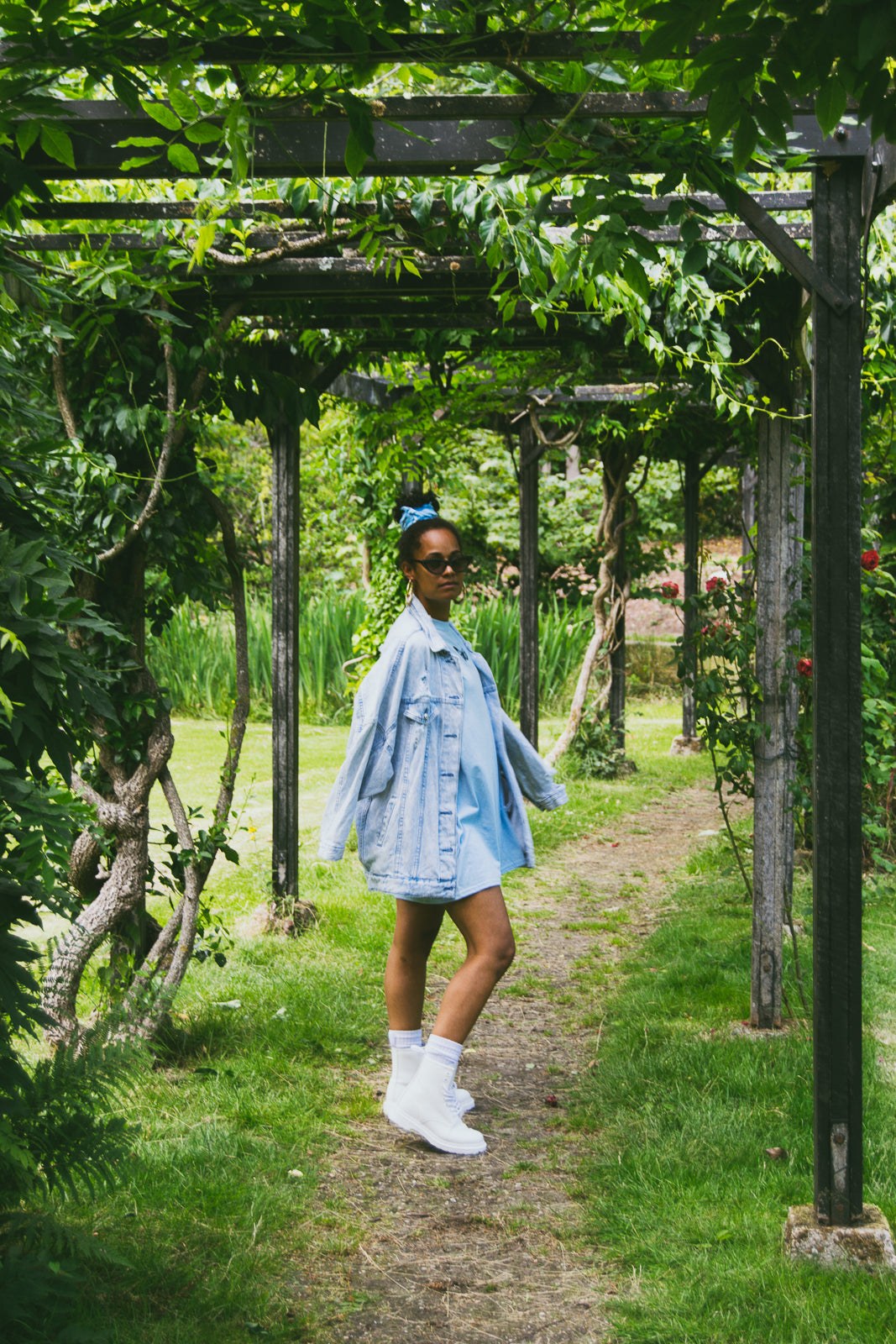 ''Butterfly'' Light Blue T-shirt Dress