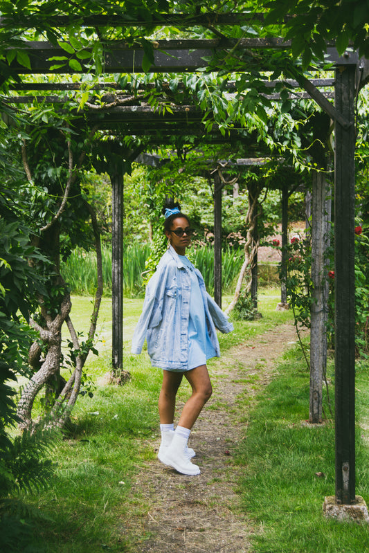 ''Butterfly'' Light Blue T-shirt Dress