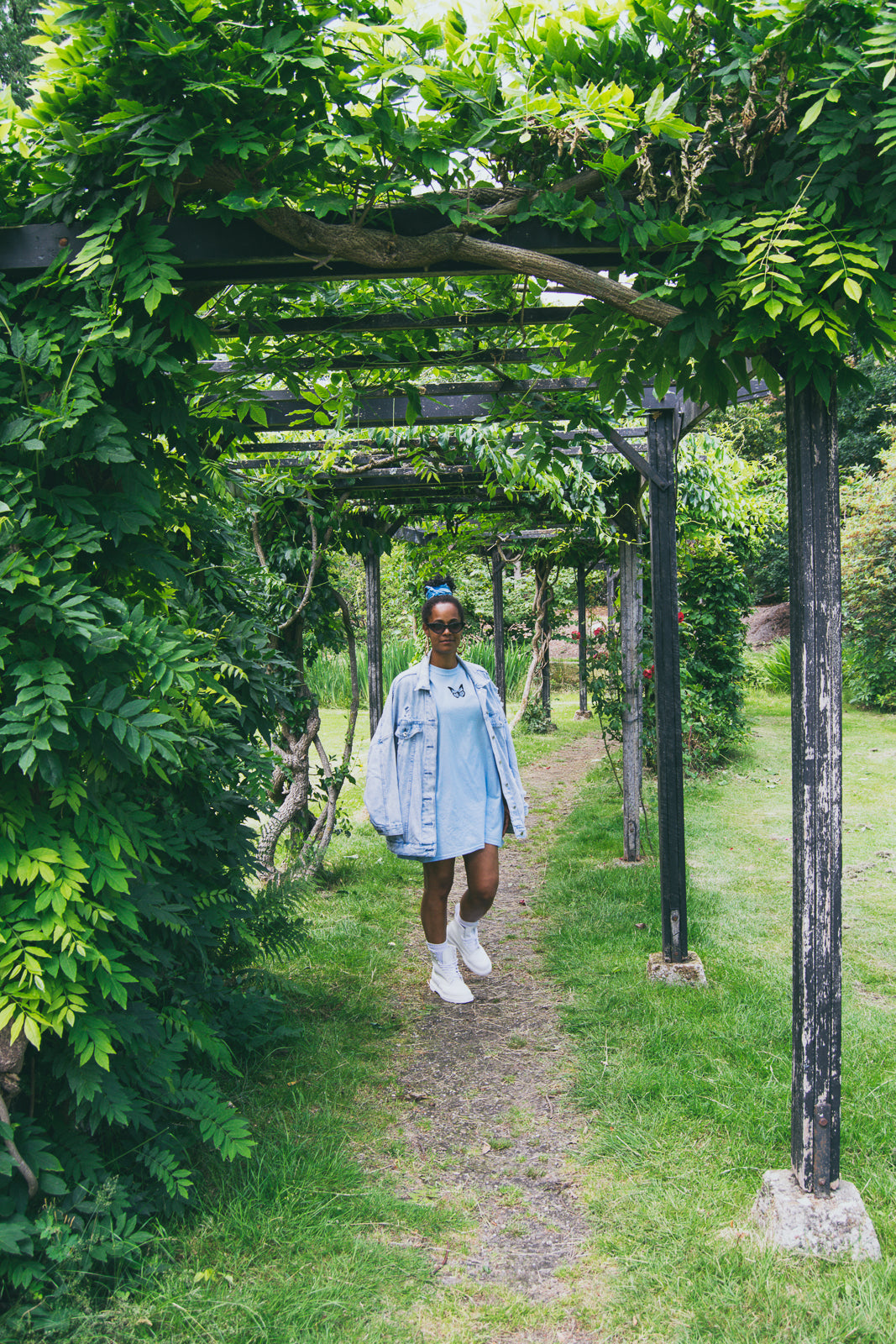 ''Butterfly'' Light Blue T-shirt Dress