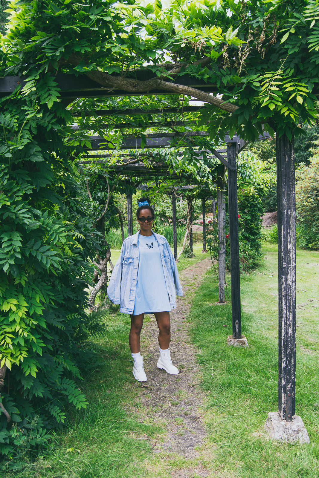 ''Butterfly'' Light Blue T-shirt Dress
