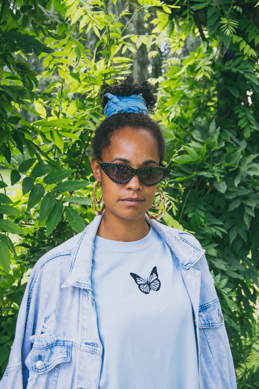 ''Butterfly'' Light Blue T-shirt Dress
